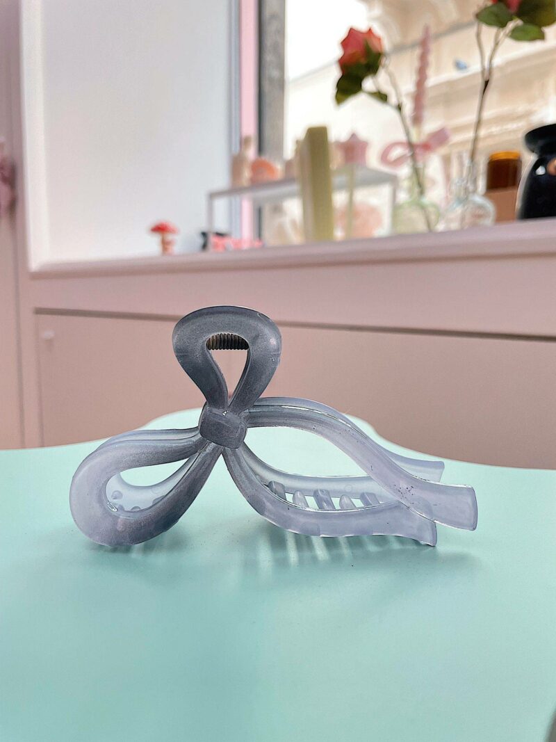 Clip per capelli fiocco grigio