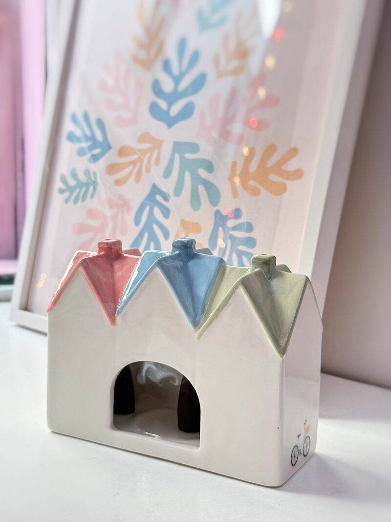 Bruciatore di coni o porta tealight Pastel house collection - immagine 2