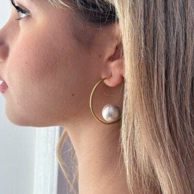 Orecchini pearl hoop