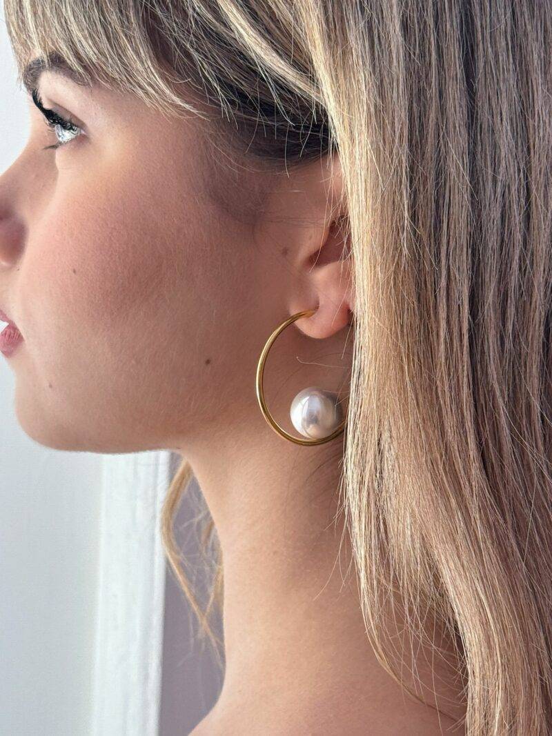 Orecchini pearl hoop