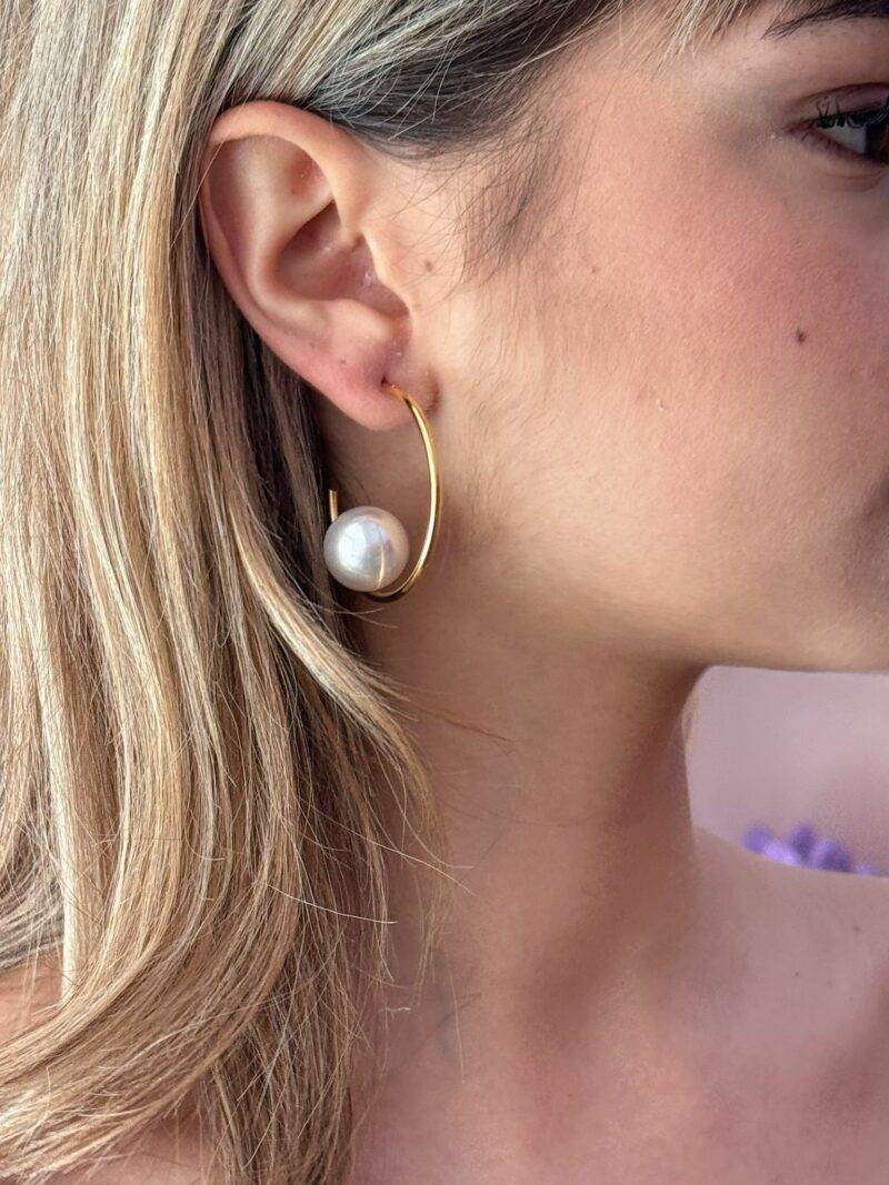 Orecchini pearl hoop - immagine 2