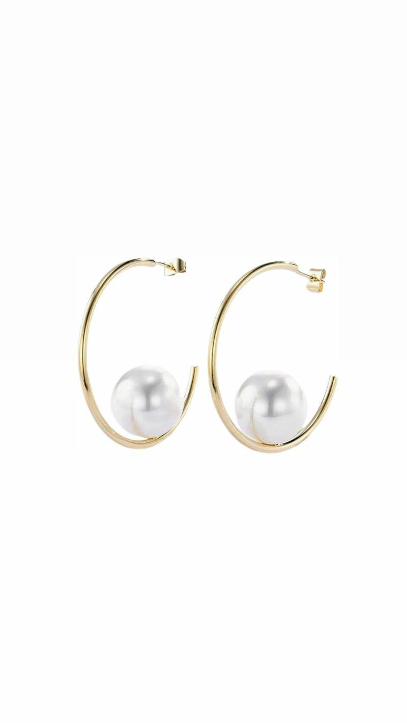 Orecchini pearl hoop - immagine 3