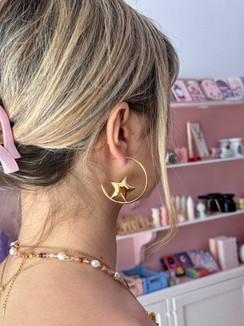 Orecchini star hoop - immagine 3