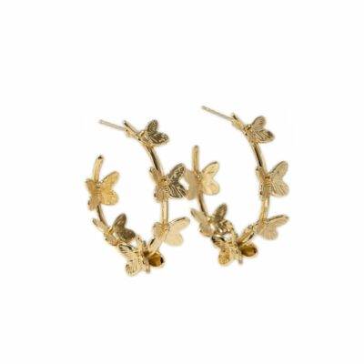 Orecchini butterfly hoop