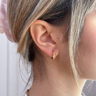 Orecchini mini diamond hoop