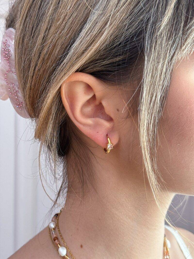Orecchini mini diamond hoop
